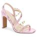 Cecelia New York Vanessa Studded Sandal Ice Pink Open Toe High Pump (9.5, ICE PINK)