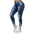 Women Ripped Knee Cut Jeans Faded Slim Fit Denim Trousers Ladies Skinny Denim Trousers Pants Casual Wash Jeans