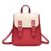Chinatera Mini PU Leather Women Shoulder Bags Flap Backpack Lady School Bags (Red)
