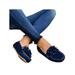 Wazshop Womens Loafers Ladies Pumps Boat Slip Ons Flats Work School Comfy Shoes