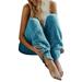 Women Fleece Plush Fluffy Fuzzy Lounge Pants Casual Knitted Sleepwear Pajama Pants Trousers Plus Size