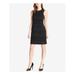 TOMMY HILFIGER Womens Black Lace Contrast Sleeveless Jewel Neck Above The Knee Sheath Wear To Work Dress Size: 2