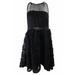 Adrianna Papell Womens Black Sleeveless Illusion With 3D-Fit & Flare Dress 2