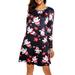 Plus Size Fashion Women Xmas Christmas Print Long Sleeve Skater Cocktail Party Swing Short Mini Dress