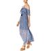 Michael Michael Kors Off-The-Shoulder Floral Print Maxi Dress (Blueberry, 4)