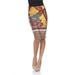 White Mark 718-140-XL Women Polyester Pretty & Proper Print Pencil Skirt, Multi Color - Extra Large