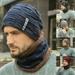 SUNSIOM Cap Hat & Scarf for Men Winter Warm Knit Hat Scarf Men's Beanie Hat Scarf Set