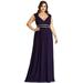 Ever-Pretty Womens Chiffon Pleated Long Evening Party Mother of the Bride Dresses for Women 86973 Purple US16