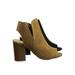 Taste18 by Bamboo, Asymmetrical Slit Perforated Chunky Block Heel Peep Toe Ankle Bootie (women)