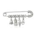 Ross-Simons C. 1990 Vintage Pre-Owned .35 ct. t.w. Diamond Charm Safety Pin in 18kt White Gold