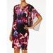 SLNY NEW Black Womens Size 6 Floral Chiffon Cape Overlay Sheath Dress