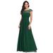 Ever-Pretty Womens Floral Lace Pleated Long Evening Dresses for Women 09993 Green US18