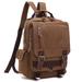 Dasein Unisex Lightweight Multi Pockets Canvas Small Day Bag School Backpack Vintage Travel Hiking Rucksack for Men/Women Daypack