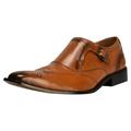 LIBERTYZENO Monk Strap Mens Leather Formal Business Wingtip Brogue Dress Shoes