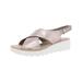 Clarks Womens Jillian Jewel Leather Metallic Wedge Sandals