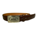 Men's Genuine Leather Belt With 'big Boss' Gun Metal Buckle - X-large