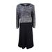 Nine West Women's Sequined Marled A-Line Sweater Dress