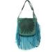 Western Genuine Leather Indian Head Cowgirl Crossbody Messenger Fringe Purse Bag