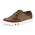 Bruno Marc Mens Mesh Leather Sneakers Casual Shoes Slip On Lace Up Waking Shoes Ny-03 Brown 6.5