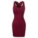 Made by Olivia Women's Fitted Sleeveless Sexy Body-Con Racer-Back Round Neck Mini Dress