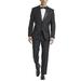 Carlo Lusso Men's C67901 Slim fit Single Breasted 2 Button Front Notch Lapel Tuxedo Suit Set - Black - 48R