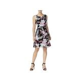 Connected Apparel Womens Chiffon Floral Print Wear to Work Dress
