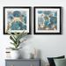 Red Barrel Studio® Blue & Gold Poppies I Blue & Gold Poppies I - 2 Piece Picture Frame Set Paper in Black | 17.5 H x 35 W x 1.5 D in | Wayfair
