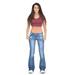 Womens Slim Washed Denim Skinny Stretchy Low Waist Bell Bottom Flare Jeans Denim Pants