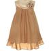 Double Layer Chiffon Flower Girls Dresses Wedding Graduation Pageant Rosette Size 2-14 Champagne Taupe Size