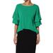 TheMogan Women's S~3X Casual 3/4 Tiered Bell Sleeve Boat Neck Blouse Top Shirt