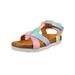 Olivia Miller Girls' Glitter T-Strap Sandals