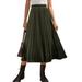 Niuer High Waist Holiday Party Pleated Maxi Skirt For Womens Cute Stretched Waist A-Line Flared Pleated Long Maxi Skirts Dress