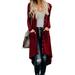 Women Long Sleeve Solid Color Button Down Knit Ribbed Cardigans Outwear