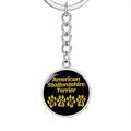 Dog Mom Gift American Staffordshire Terrier Mama Circle Keychain Stainless Steel or 18k Gold