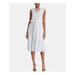 RALPH LAUREN Womens White Plaid Sleeveless Tie Neck Sheath Dress Size 12