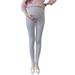 Basic Solid Color Abdomen Support Leggings Trousers for Pregnant Woman light grey XL