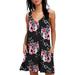 Womens Print Sleeveless Vest Pocket Casual And Knee-length Dress