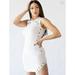 Slim fit Bodycon Eyelet Sweater Mini Dress