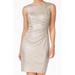 Calvin Klein NEW Gold Womens Size 10 Metallic Ruched Sheath Dress