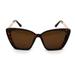 Womens Mod Chic Cat Eye Designer Sunglasses Tortoise Brown