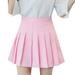 Tuscom Girls Women High Waisted Plain Pleated Skirt Skater Tennis School Uniforms A-line Mini Skirt Lining Shorts