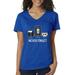 True Way 467 - Women's V-Neck T-Shirt Floppy Disk VHS Tape Cassette Player Never Forget Small Royal Blue