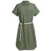 Womens Plus Size Soft Summer Short Sleeve Midi Dress Casual Tencel Shirt Dress for Womnen