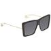 Gucci Grey Oversized Ladies Sunglasses GG0434S00161