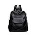 SSPalu Black Multifunctional PU Leather Backpack Single-Shoulder Bag for Women