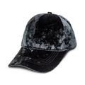 MAGID BLACK FALL CRUSHED VELVET BASEBALL CAP HAT