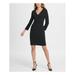 DKNY Womens Black Zippered Long Sleeve V Neck Above The Knee Sheath Party Dress Size 2