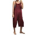 Womens Jumpsuits Sleeveless Wide-Legged Adjustable Shoulder Strap Rompers