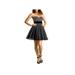 Basix Black Label Womens Studded Strapless Party Dress