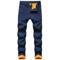 Men Winter Warm Fleece Lined Activewear Thermal Jogger Sweatpants Pants Men Winter Casual Biker Skinny Jeans Trouser Pants Size 28-42